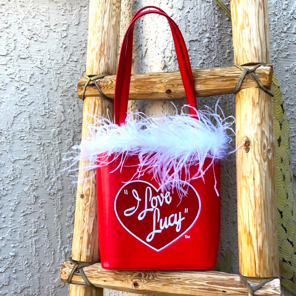 *I Love Lucy* Red with White Feathers Bag